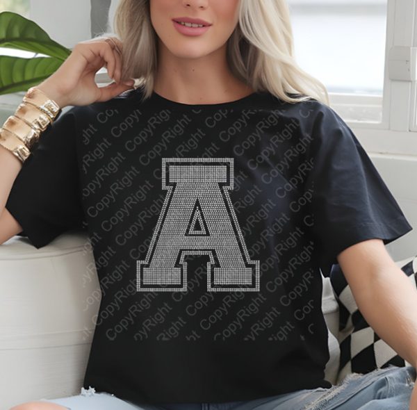 Collegiate A Extra Large Letter Bling SVG Download File - Cutting File for Templates - Image 2