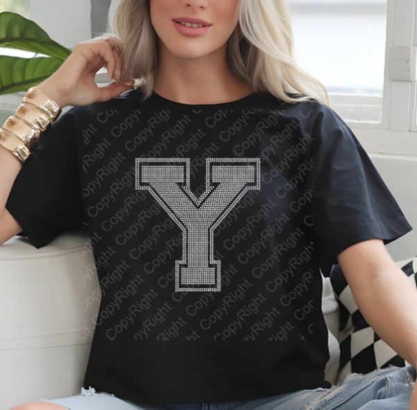 Collegiate Y Extra Large Letter Bling SVG Download File - Cutting File for Templates (Copy) - Image 2