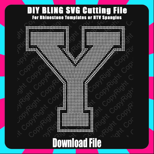 Collegiate Y Extra Large Letter Bling SVG Download File - Cutting File for Templates (Copy)